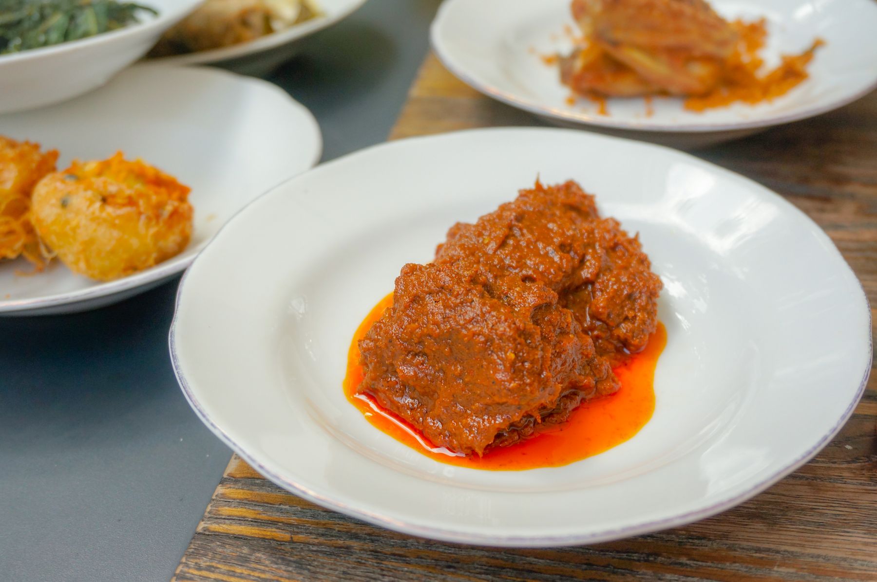 Stew served on a white plate
